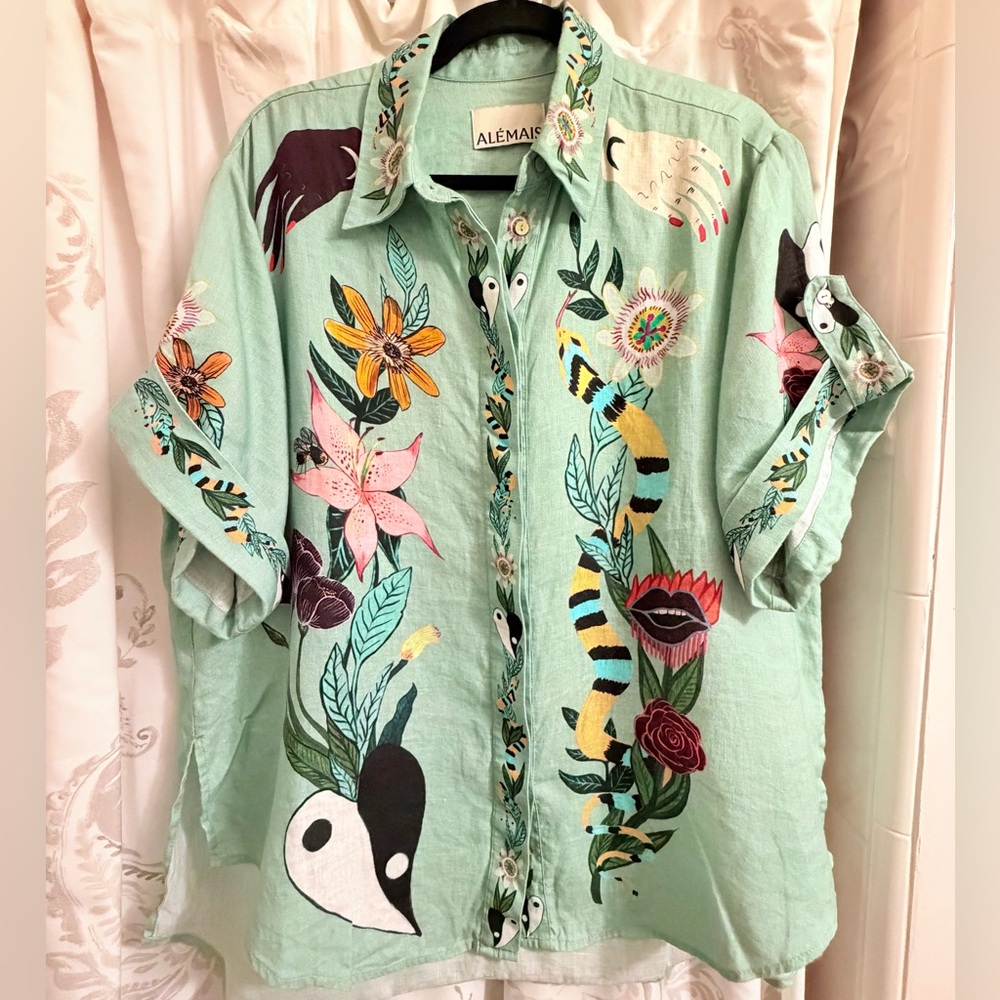 Alemais Meagan Oversized linen shirt